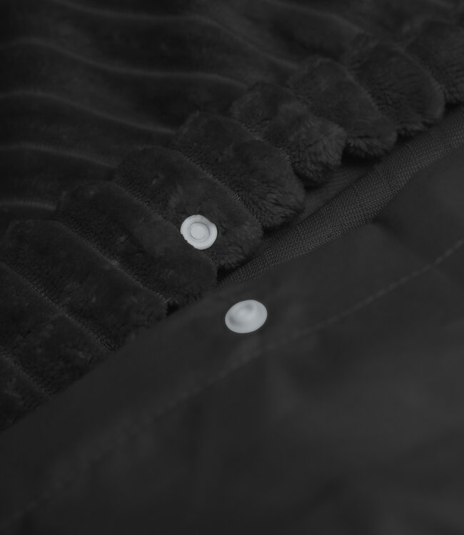 Rib Teddy Zwart 200x200/220