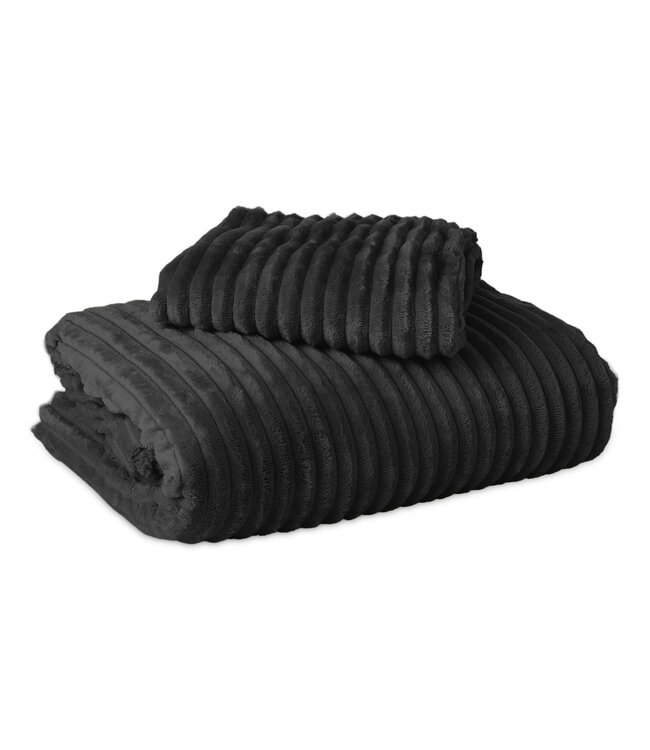 Rib Teddy Zwart 200x200/220