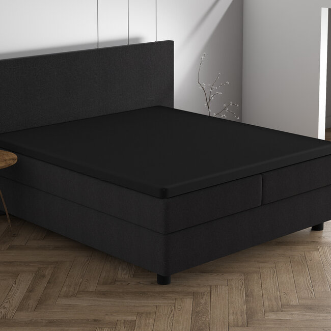 Dubbel Jersey 220 gr. Topper Hoeslaken Zwart 190/200 x 220/230