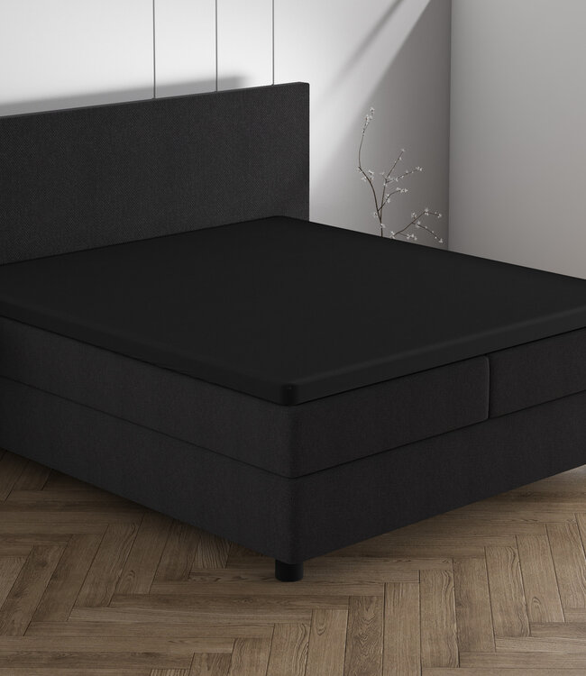 Dubbel Jersey 220 gr. Topper Hoeslaken Zwart 190/200 x 220/230