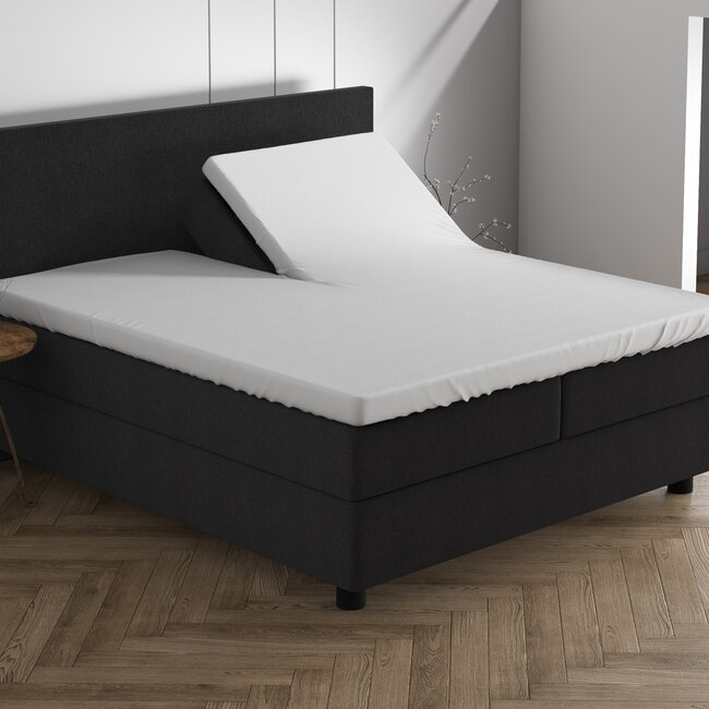 Dubbel jersey 220 g/m² splittopper hoeslaken wit 160 x 200/220