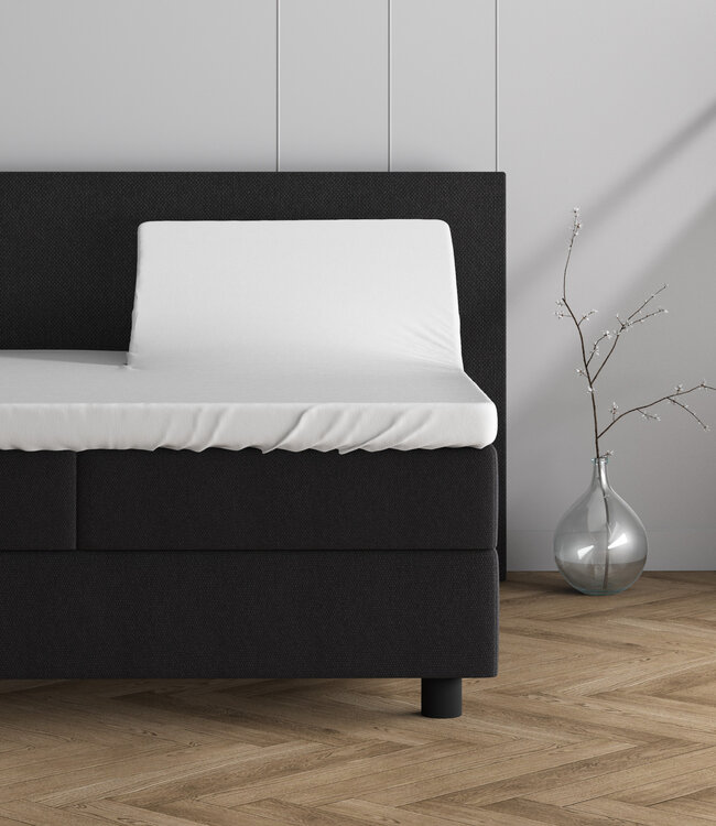 Dubbel jersey 220 g/m² splittopper hoeslaken wit 160 x 200/220