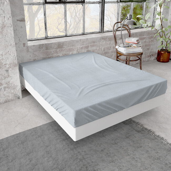 Premium flanellen hoeslaken grijs 180 x 200/210