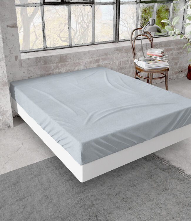 Premium flanellen hoeslaken grijs 180 x 200/210