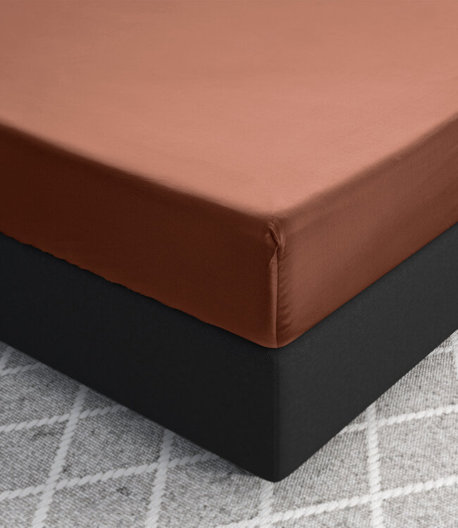 Satijnen Hoeslaken Bruin 70 x 200