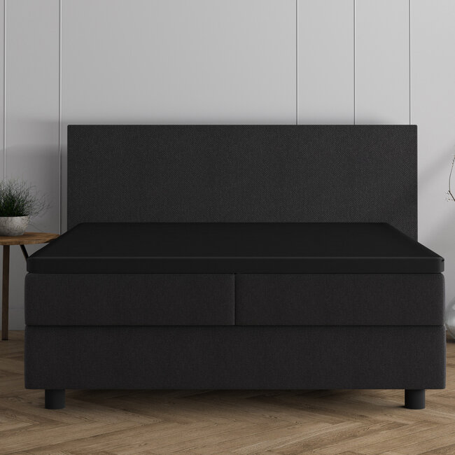 Dubbel jersey 220 gr. topper hoeslaken zwart 80/90 x 200/220 cm