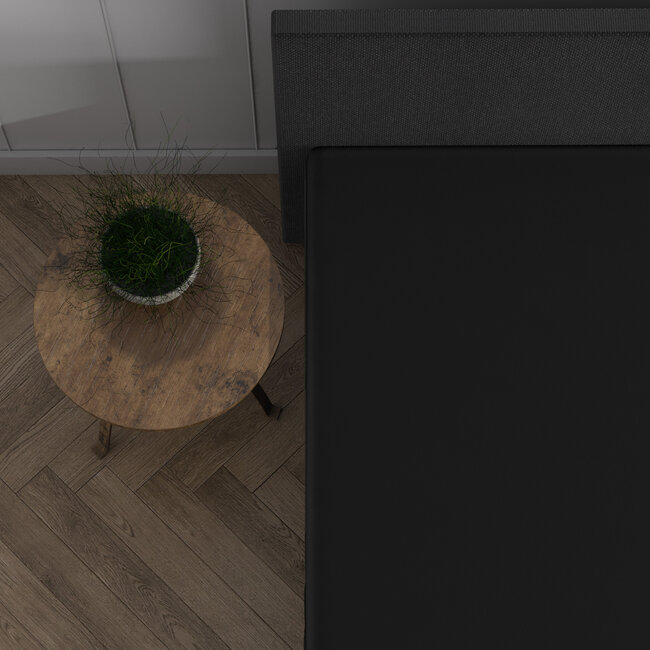 Dubbel jersey 220 gr. topper hoeslaken zwart 80/90 x 200/220 cm