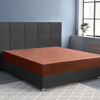 Primaviera Deluxe Satin Fitted Sheet Brown 180 × 220