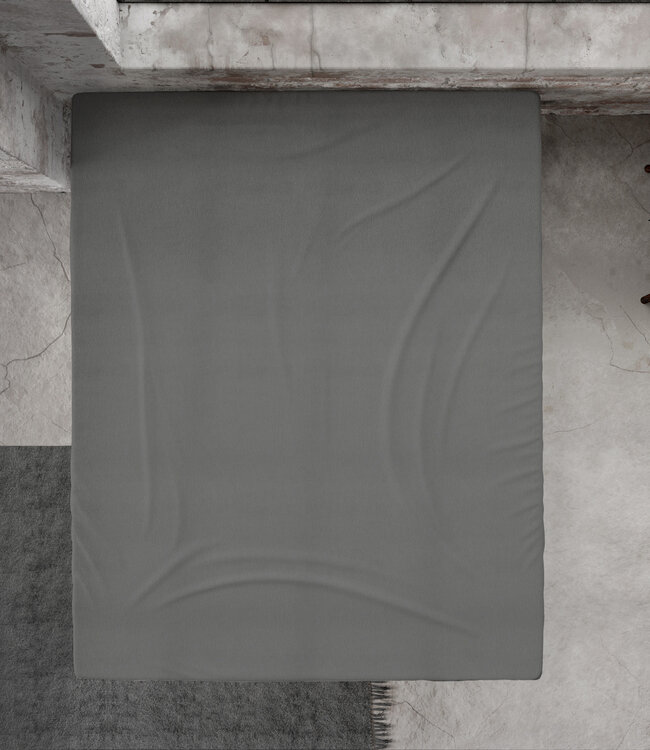 Premium Flanellen Hoeslaken Antraciet 180 x 200/210