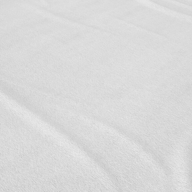 Flanellen basic hoeslaken wit 140 x 200