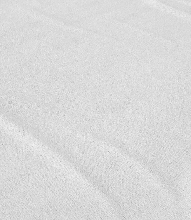 Flanellen basic hoeslaken wit 140 x 200