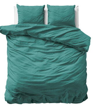 Primaviera Deluxe Effen Satijn Dekbedovertrek Donkergroen 200 x 200/220