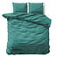 Primaviera Deluxe Einfarbiger Bettbezug aus Satin, dunkelgrün, 200 × 200/220
