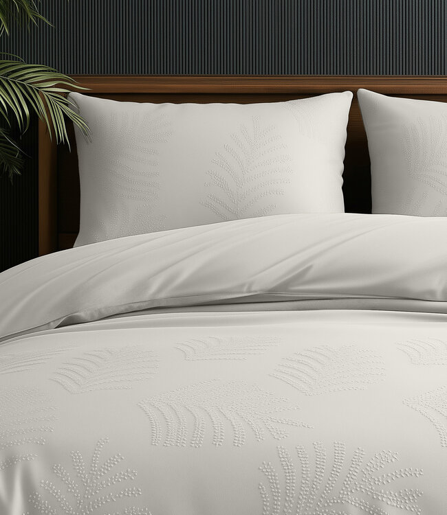 Bladeren 3D crème 140 x 200/220