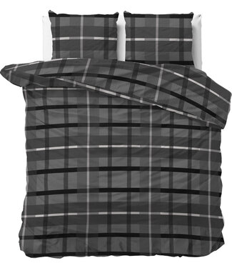 100% Polyester Vintage geruit antraciet 240 x 200/220