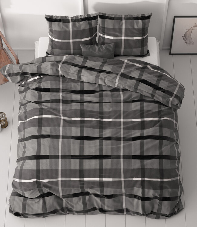 Vintage geruit antraciet 240 x 200/220