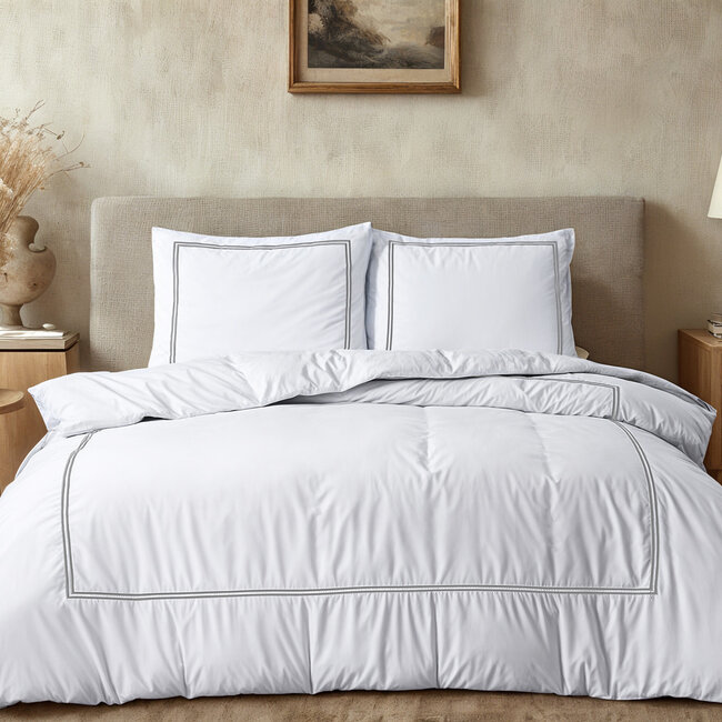 Primaviera Deluxe Brata Weiß/Grauweiß 140 × 200/260 - Bettbezug
