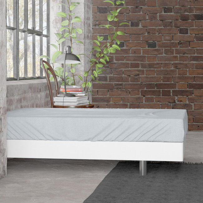 Premium flanellen hoeslaken grijs 160 x 200/210