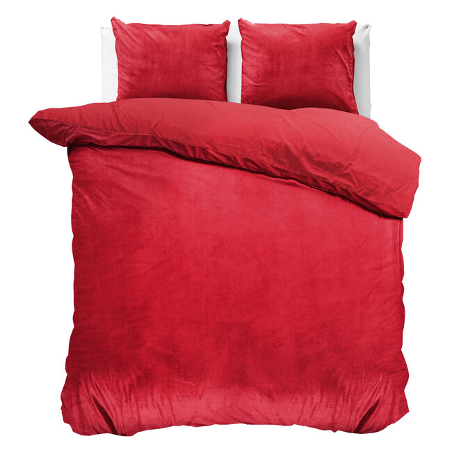 Velvet Uni Dekbedovertrek Rood 200 x 220
