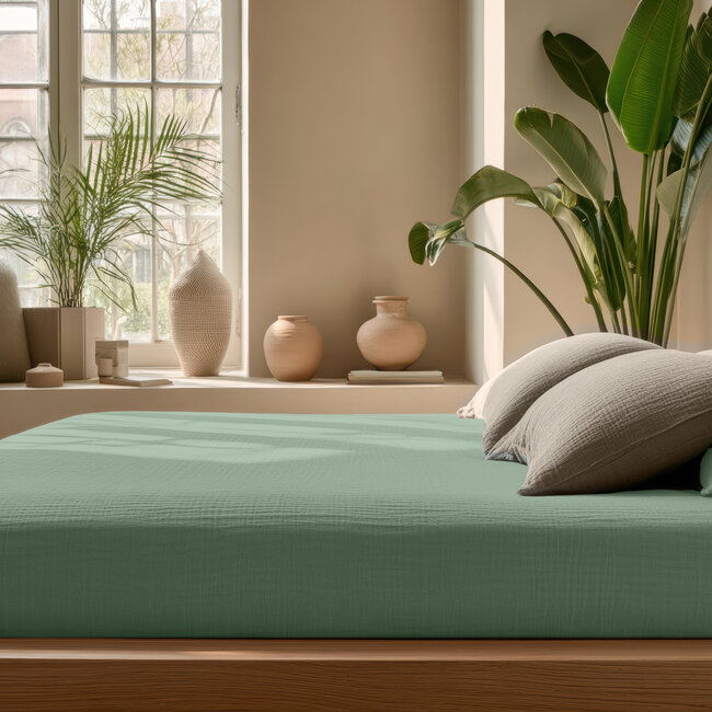 Mousseline Groen 160 x 200 + 30