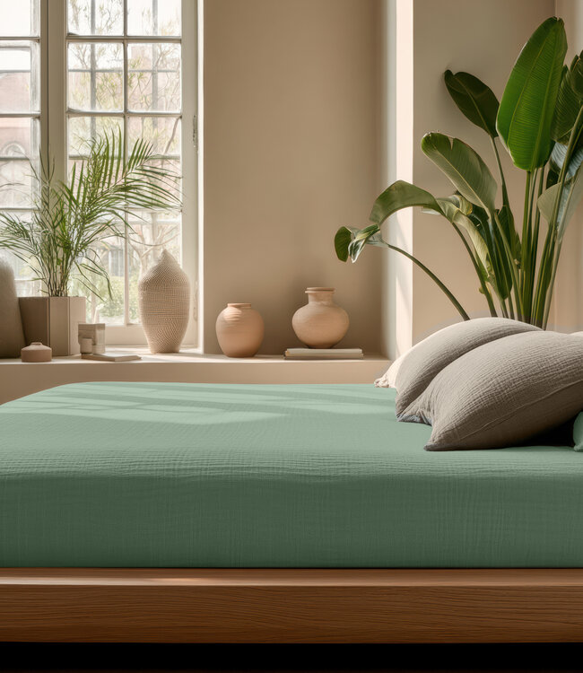 Mousseline Groen 160 x 200 + 30