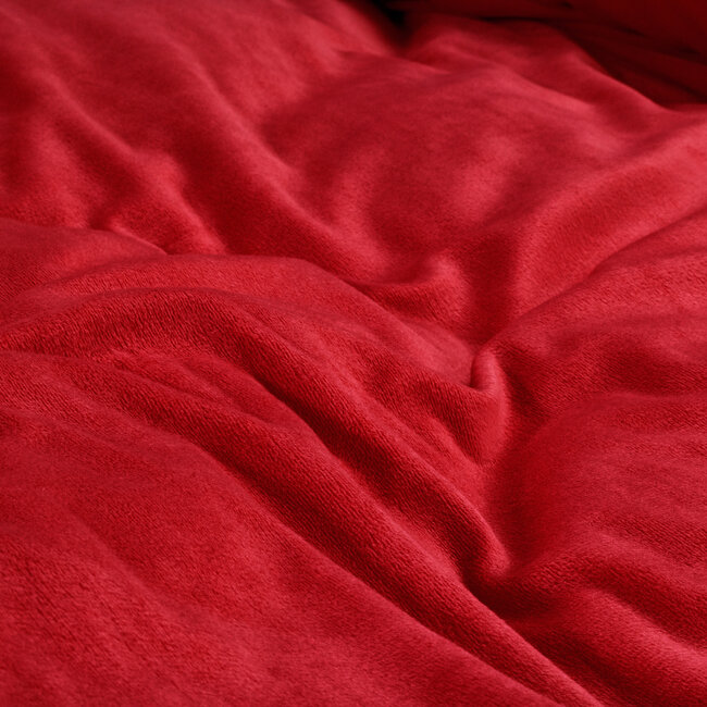 Velvet Uni Dekbedovertrek Rood 200 x 220