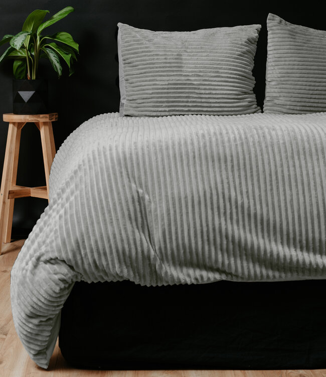 Rib Teddy Grijs 200 x 200/220