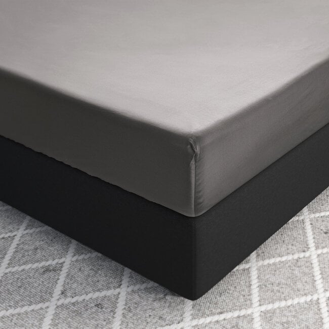 Primaviera Deluxe Satin Fitted Sheet Gray 140 × 200