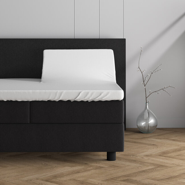Dubbel jersey 220 g/m² splittopper hoeslaken wit 160 x 200/220
