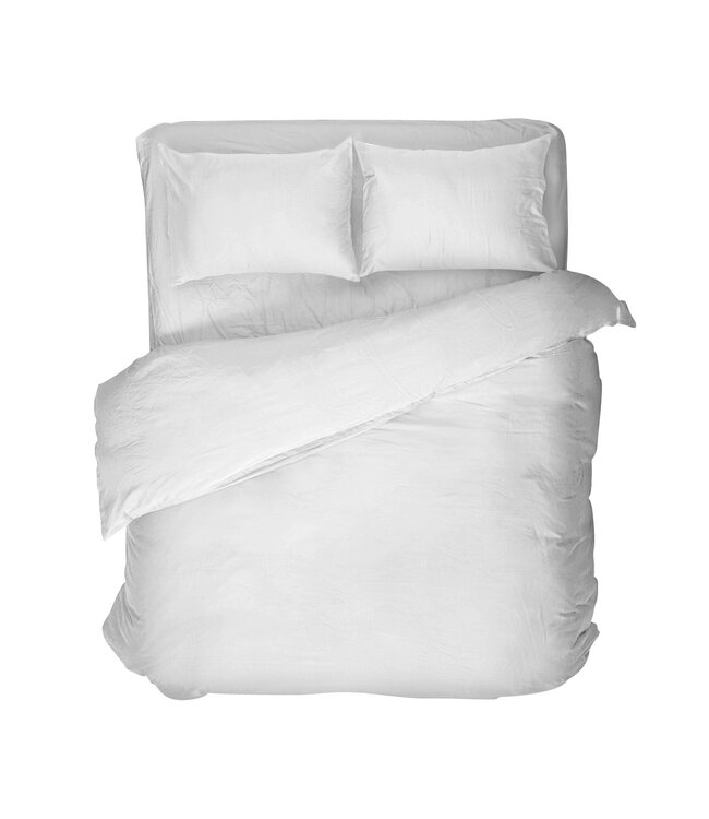 Egyptisch katoenen uni dekbedovertrek wit 240 x 200/260