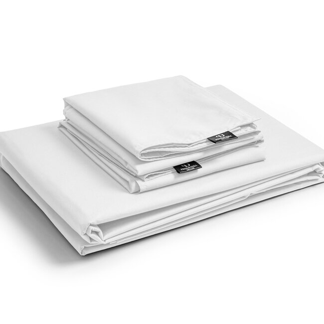 Egyptisch katoenen uni dekbedovertrek wit 240 x 200/260