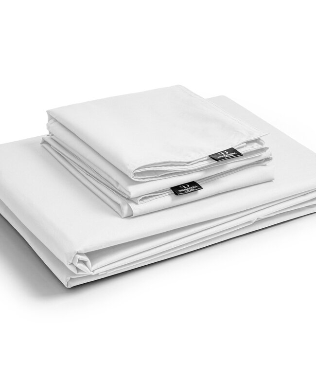 Egyptisch katoenen uni dekbedovertrek wit 240 x 200/260