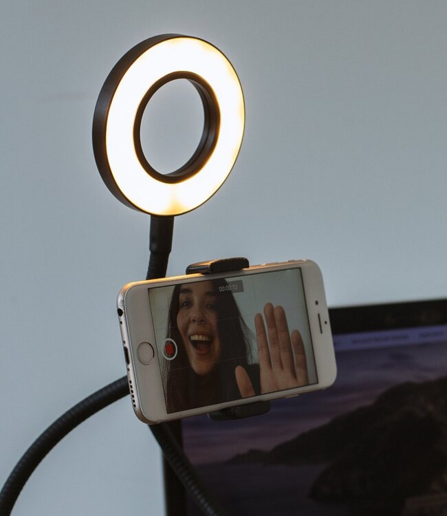 Vlogging Light - LED Selfie Ring Light met Smartphone Houder