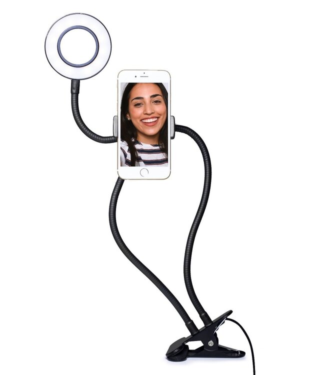 Vlogging Light - LED Selfie Ring Light met Smartphone Houder