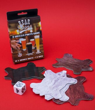 Mad Monkey Drinkspel - onderzetter "A Grizzly Party Game" incl. dobbelstenen