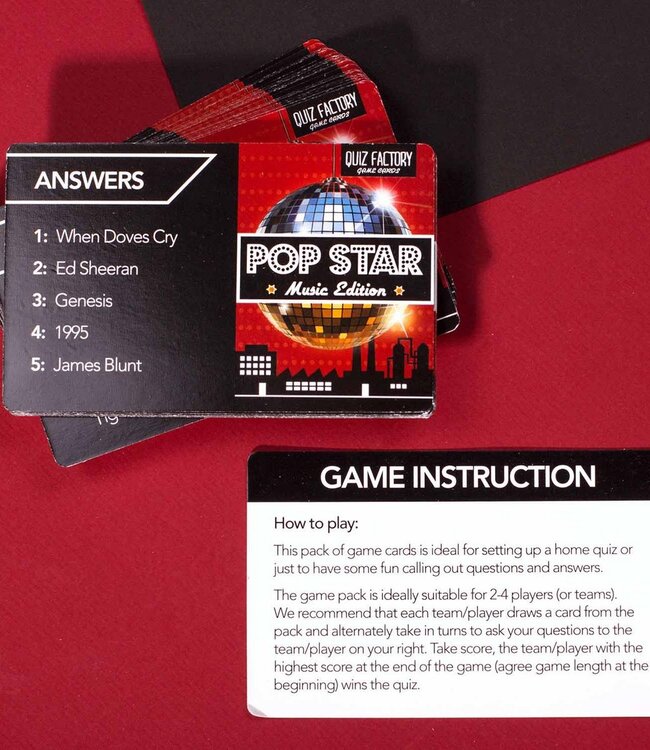Kaartquiz "Popster"