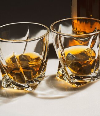 Mad Monkey Whiskyglazen - Twisted (set van 2) incl. 2 ijsstenen (koelstenen)