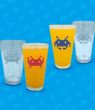 Space Invaders - glazen set van 2 - met kleurwissel