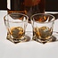 Whiskyglazen - Twisted (set van 2) incl. 2 ijsstenen (koelstenen)