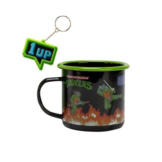Mad Monkey Ninja Turtles TMNT mok met sleutelhanger, koffiemok met bekende karakters, 500 ml, ideaal cadeau-idee