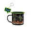 Ninja Turtles TMNT mok met sleutelhanger, koffiemok met bekende karakters, 500 ml, ideaal cadeau-idee