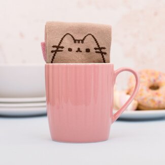 Mad Monkey Pusheen Home - Mok met Sok - Roze Cupcake