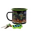 Ninja Turtles TMNT mok met sleutelhanger, koffiemok met bekende karakters, 500 ml, ideaal cadeau-idee