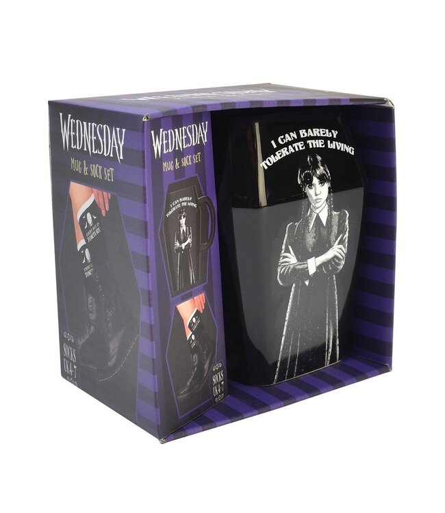 Woensdag - Tasse & Socken Set im Sarg Design