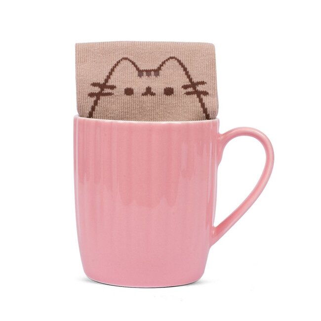 Pusheen Home - Mok met Sok - Roze Cupcake