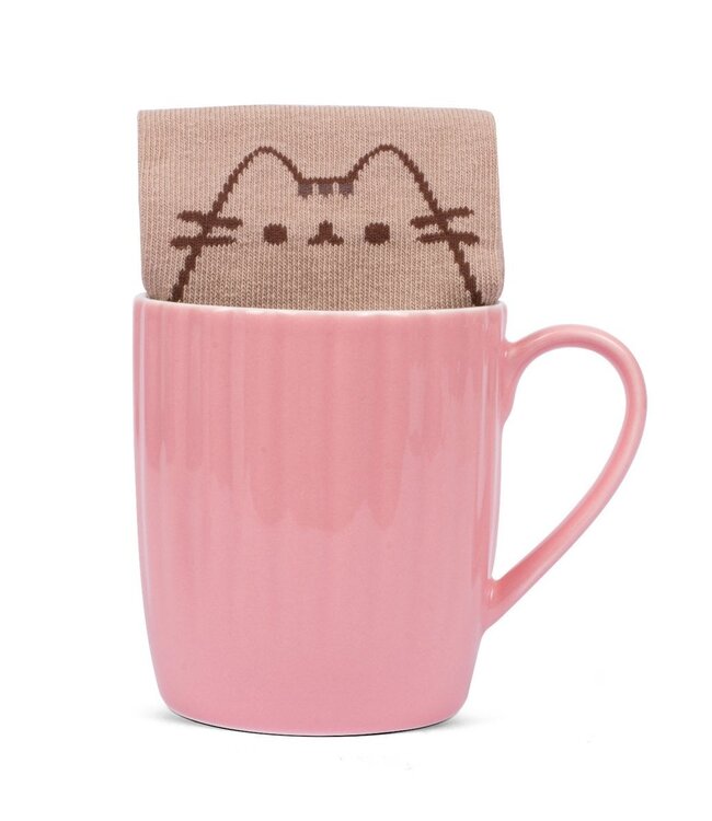 Pusheen Home - Mok met Sok - Roze Cupcake