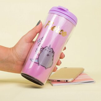 Mad Monkey Pusheen Travel - Drinkbeker "FIERCE" met drinkdop