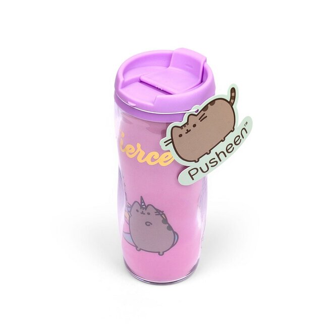 Pusheen Travel - Drinkbeker "FIERCE" met drinkdop