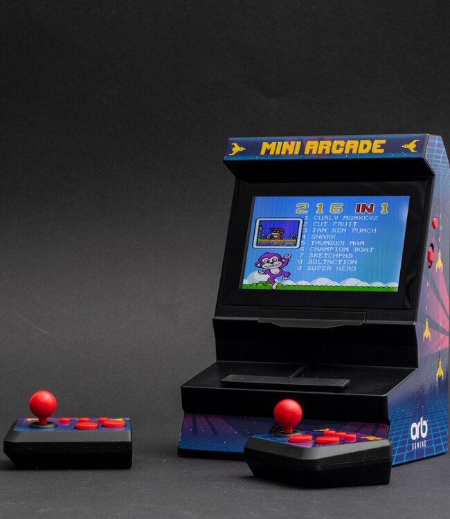 ORB - Mini Arcade Machine met dubbele controller - incl. 300x 8-bit games