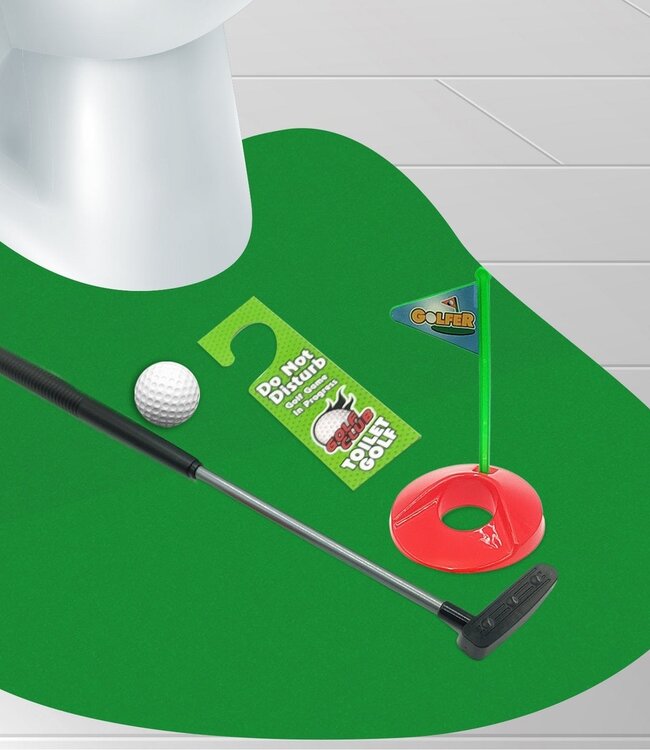 Mad Monkey - minigolfspel met clubs en ballen toiletgolfset, toiletminigolf